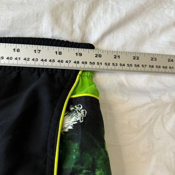 Nike Men's Black/Green Drawstring Waist Board Short‎ Swim Trunks Size Large Mesh - Picture 9 of 13